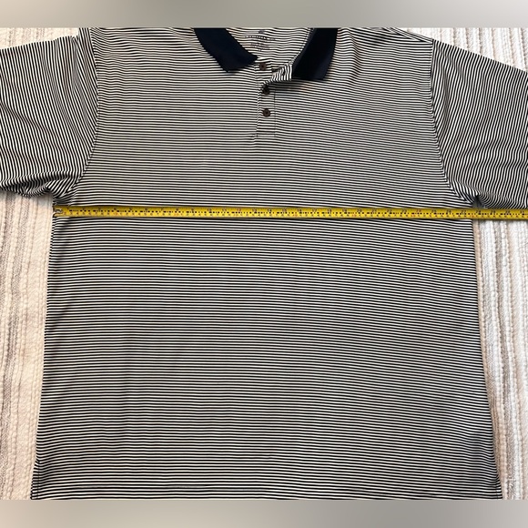 Caribbean Joe Men’s Black White Striped Short Sleeve Henley Size XXLarge - Picture 4 of 7
